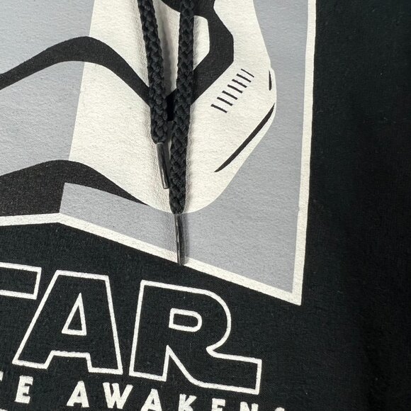 2015 Star Wars The Force Awakens Sweatshirt Adult Large Black Faded Hoodie Movie - Picture 6 of 15